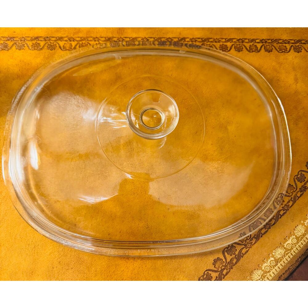 Corning Ware Pyrex Clear Glass Oval Clear Replacement Lid F 14 C Corningware